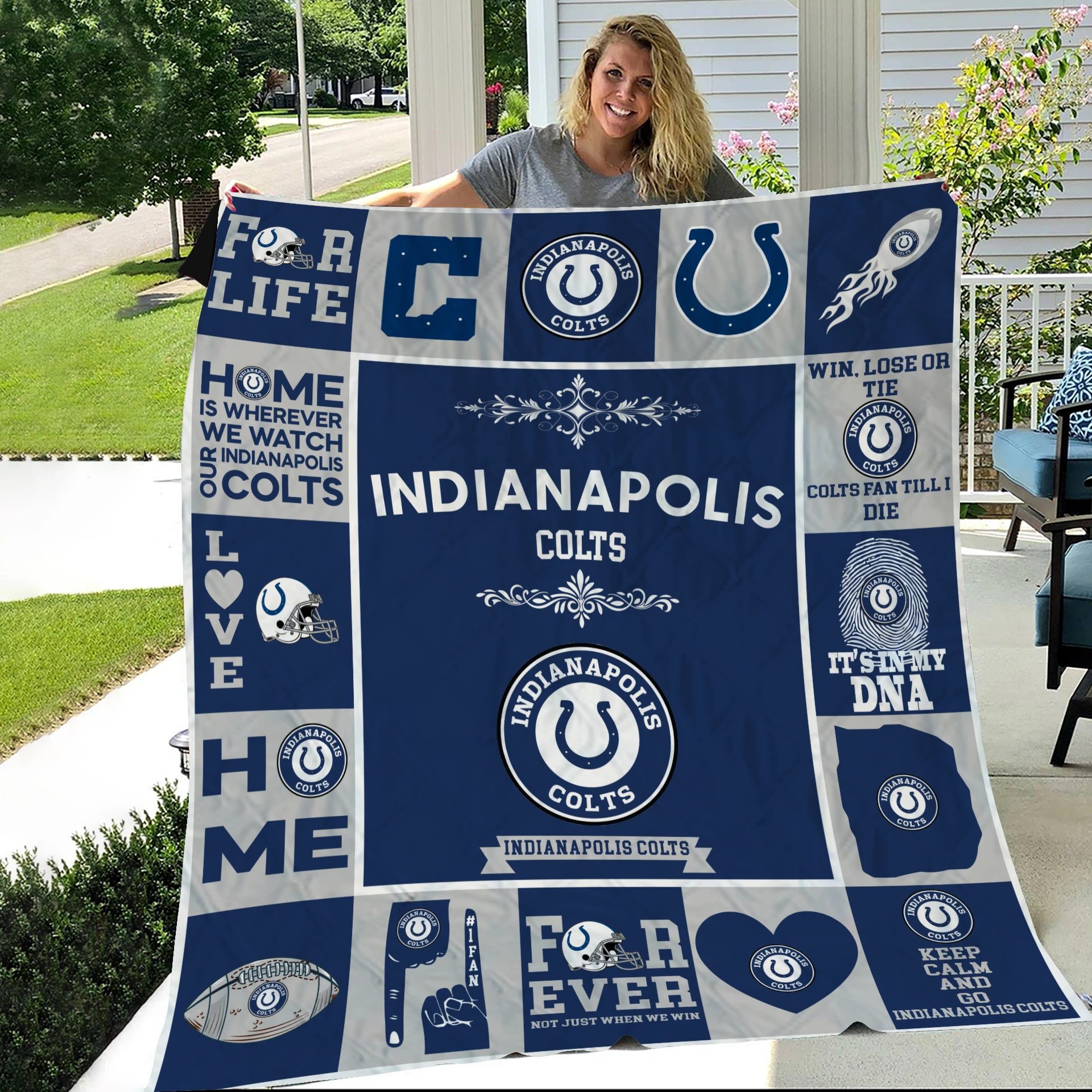 Indianapolis Colts Fan Pride Quilt Blanket