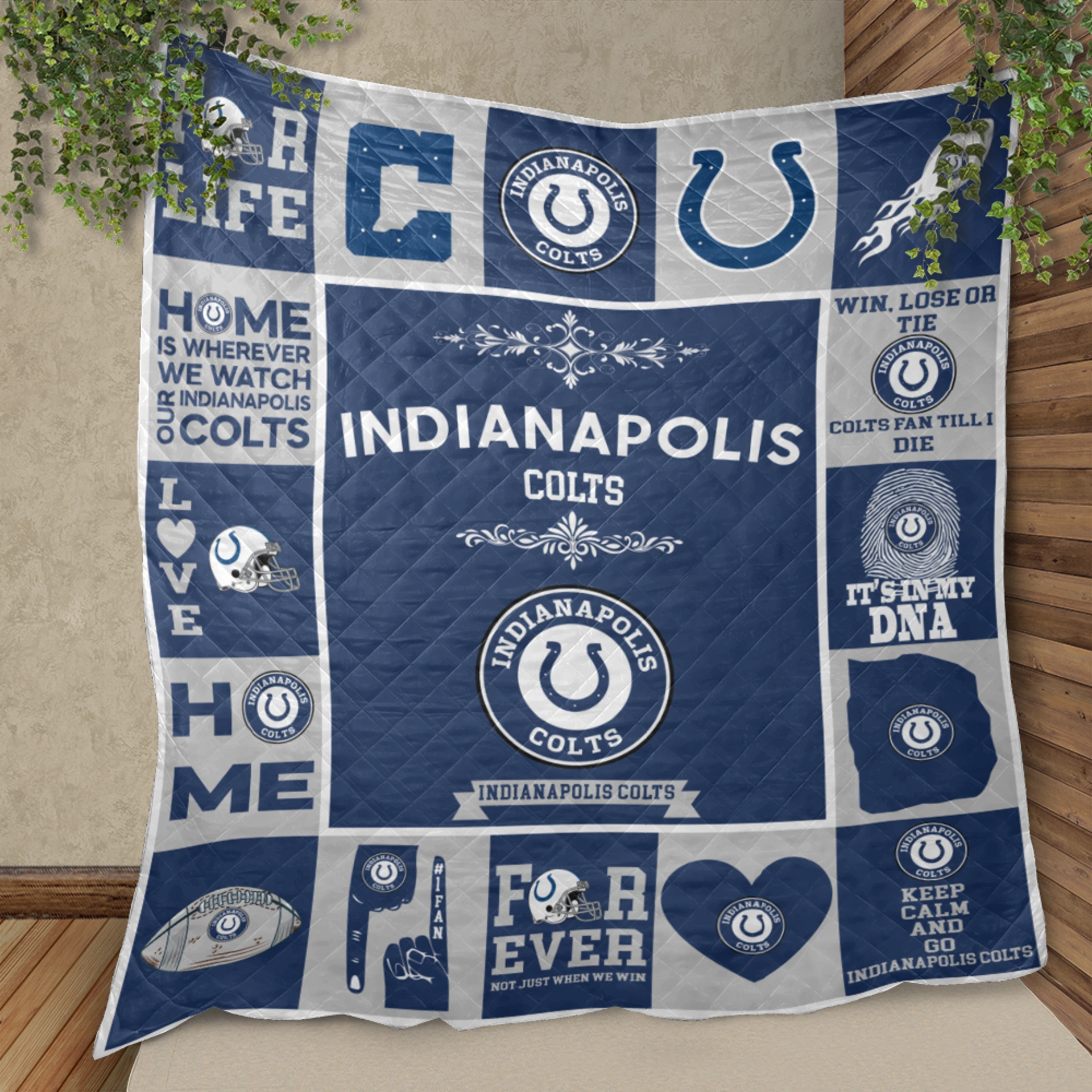 Indianapolis Colts Fan Pride Quilt Blanket - Image 2