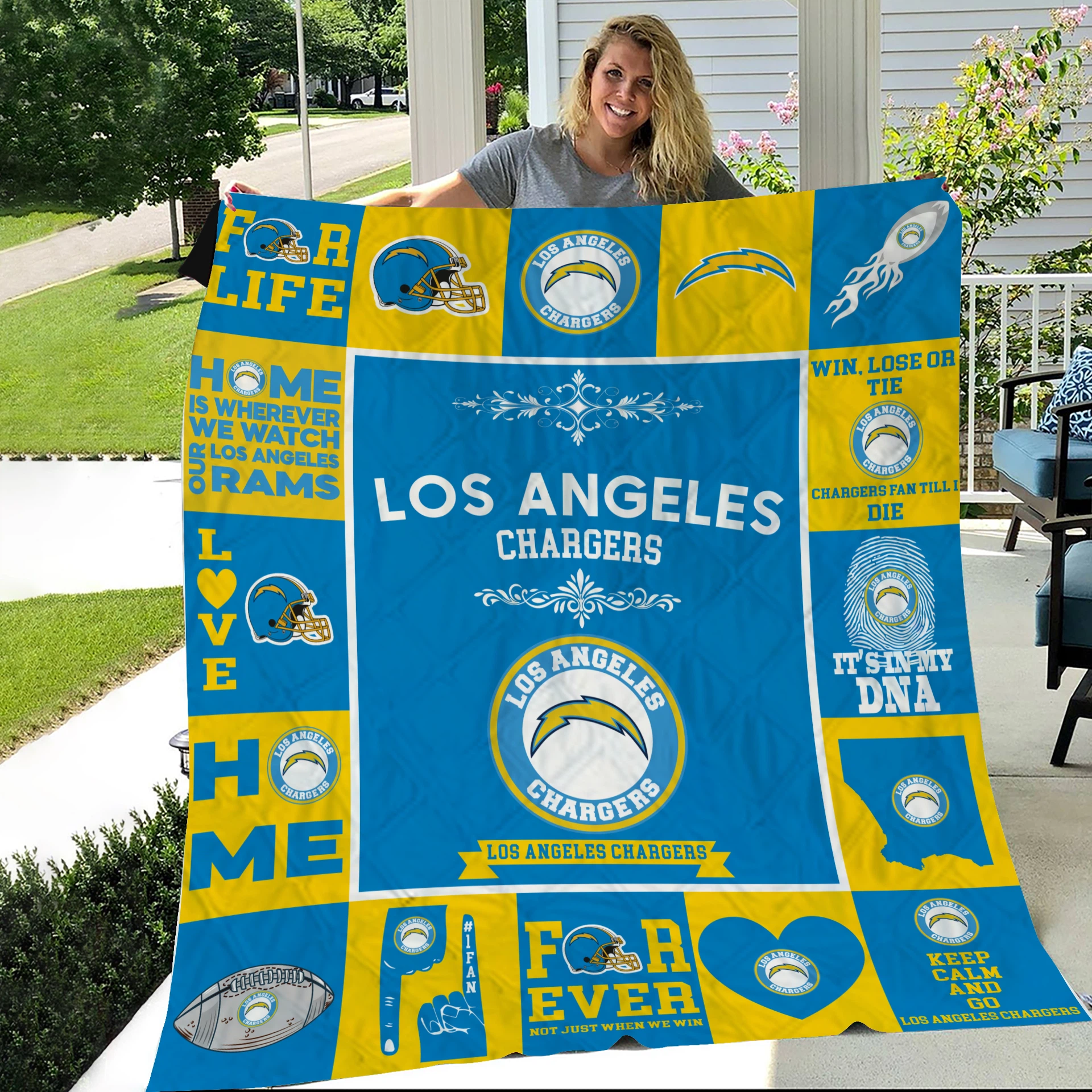 Los Angeles Chargers Fan Pride Quilt Blanket