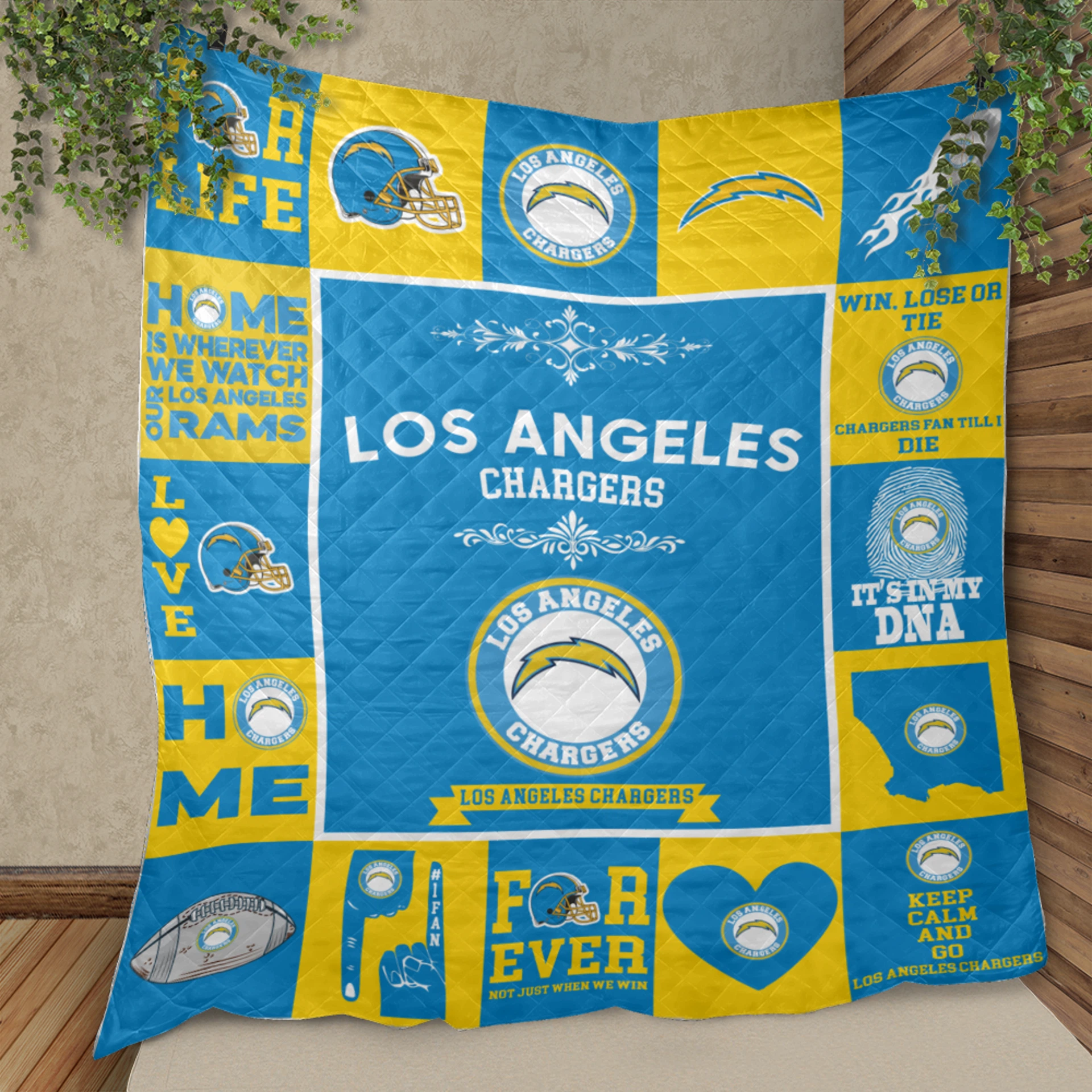 Los Angeles Chargers Fan Pride Quilt Blanket - Image 2