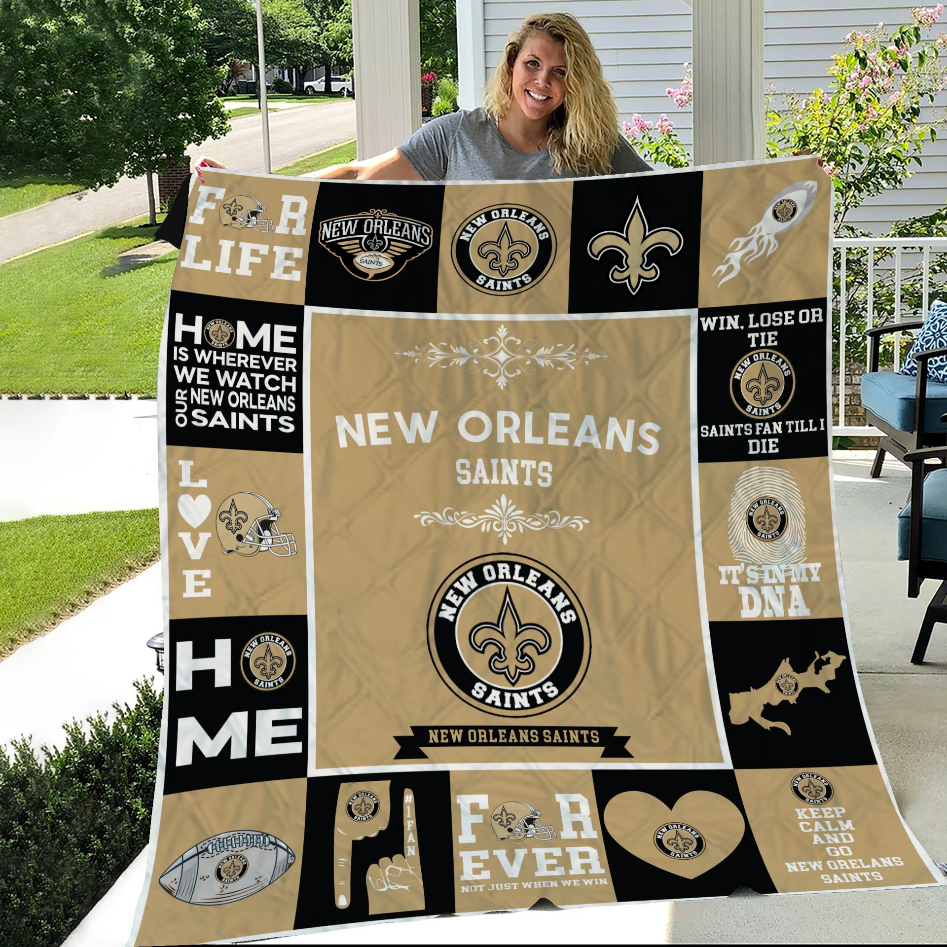 New Orleans Saints Fan Pride Quilt Blanket