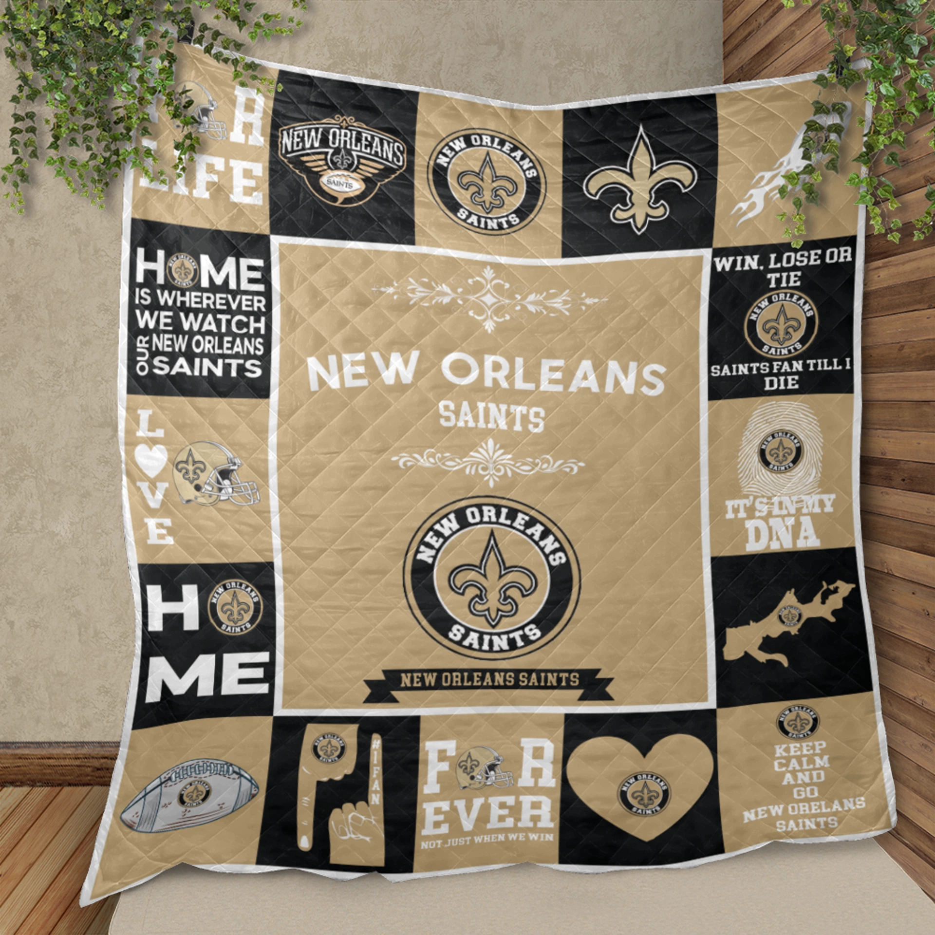 New Orleans Saints Fan Pride Quilt Blanket - Image 2