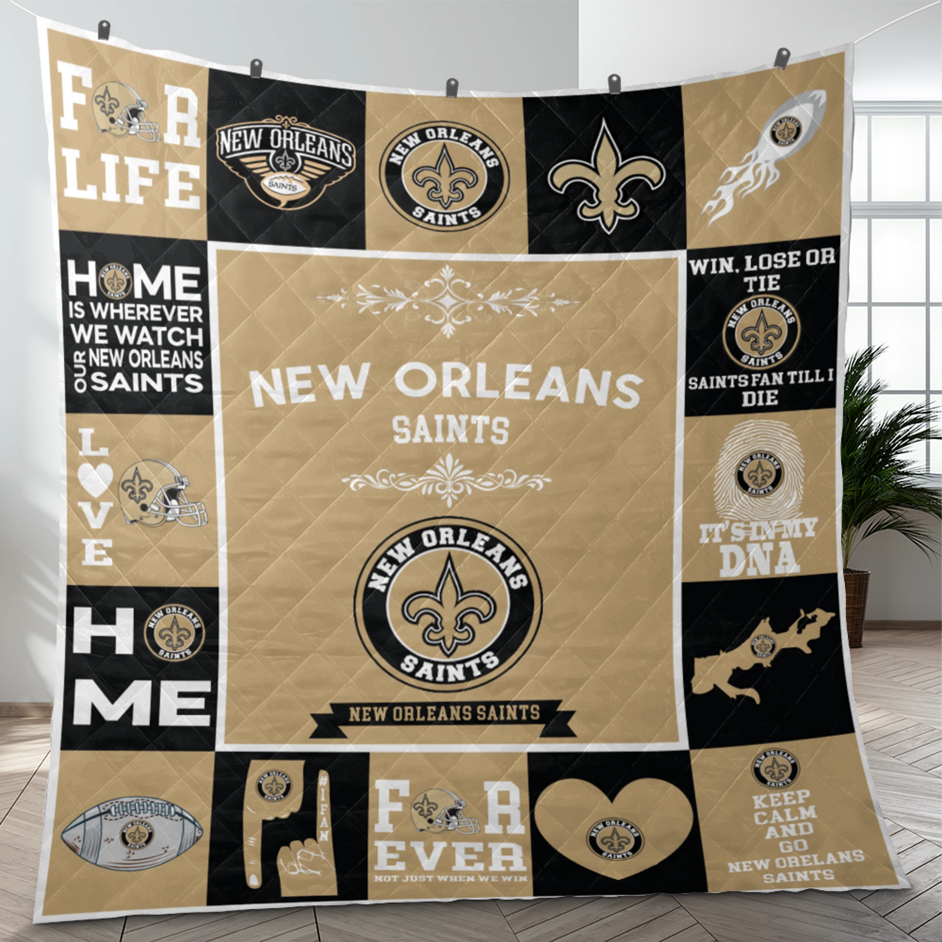New Orleans Saints Fan Pride Quilt Blanket - Image 3