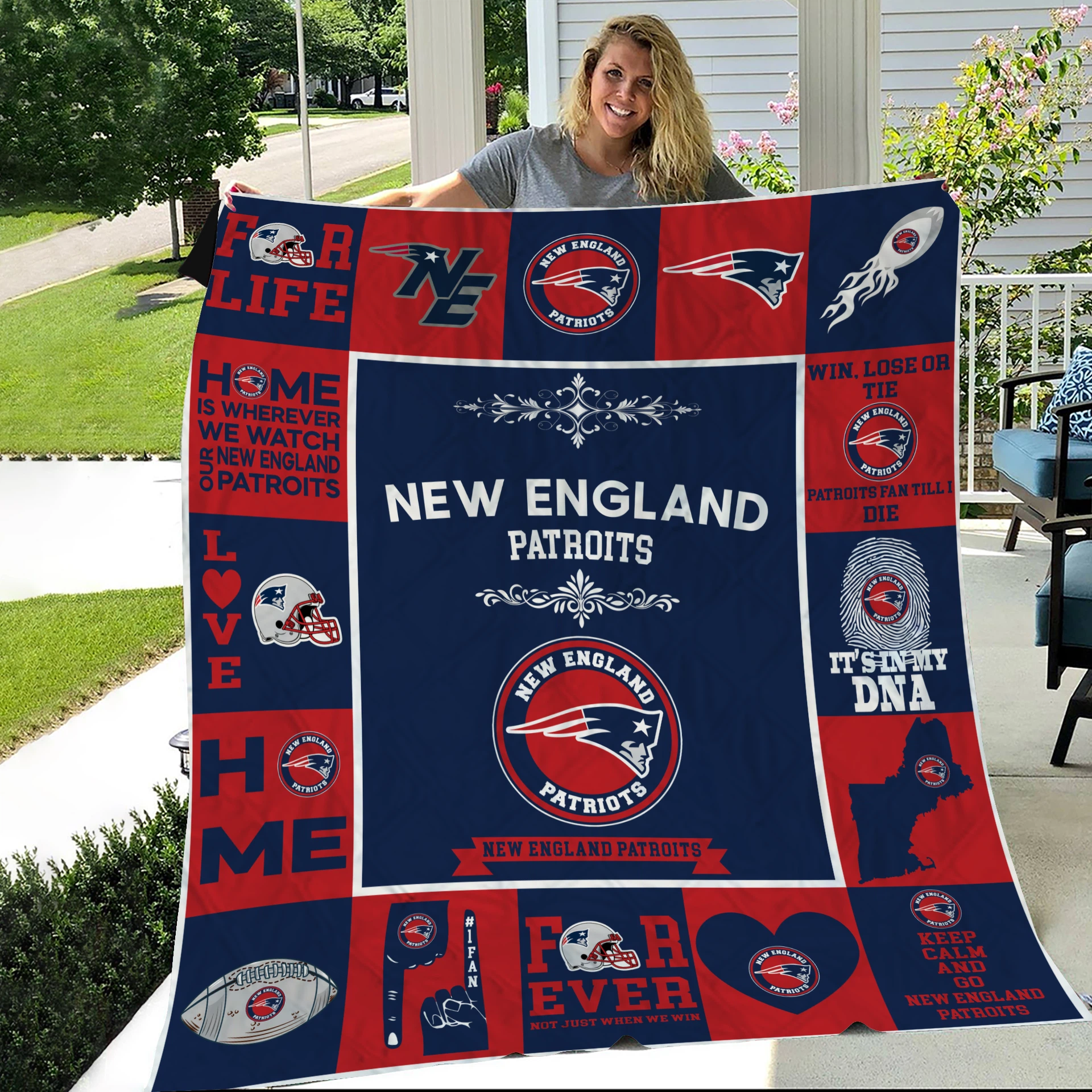New England Patriots Fan Pride Quilt Blanket