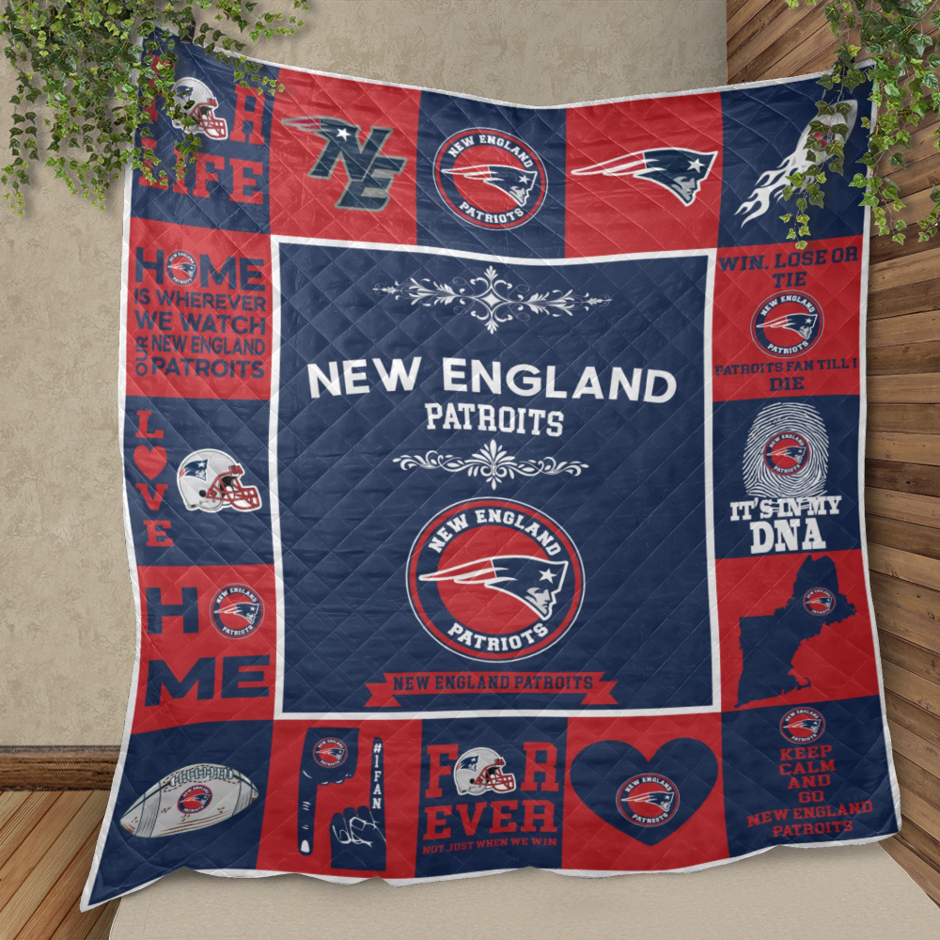 New England Patriots Fan Pride Quilt Blanket - Image 2