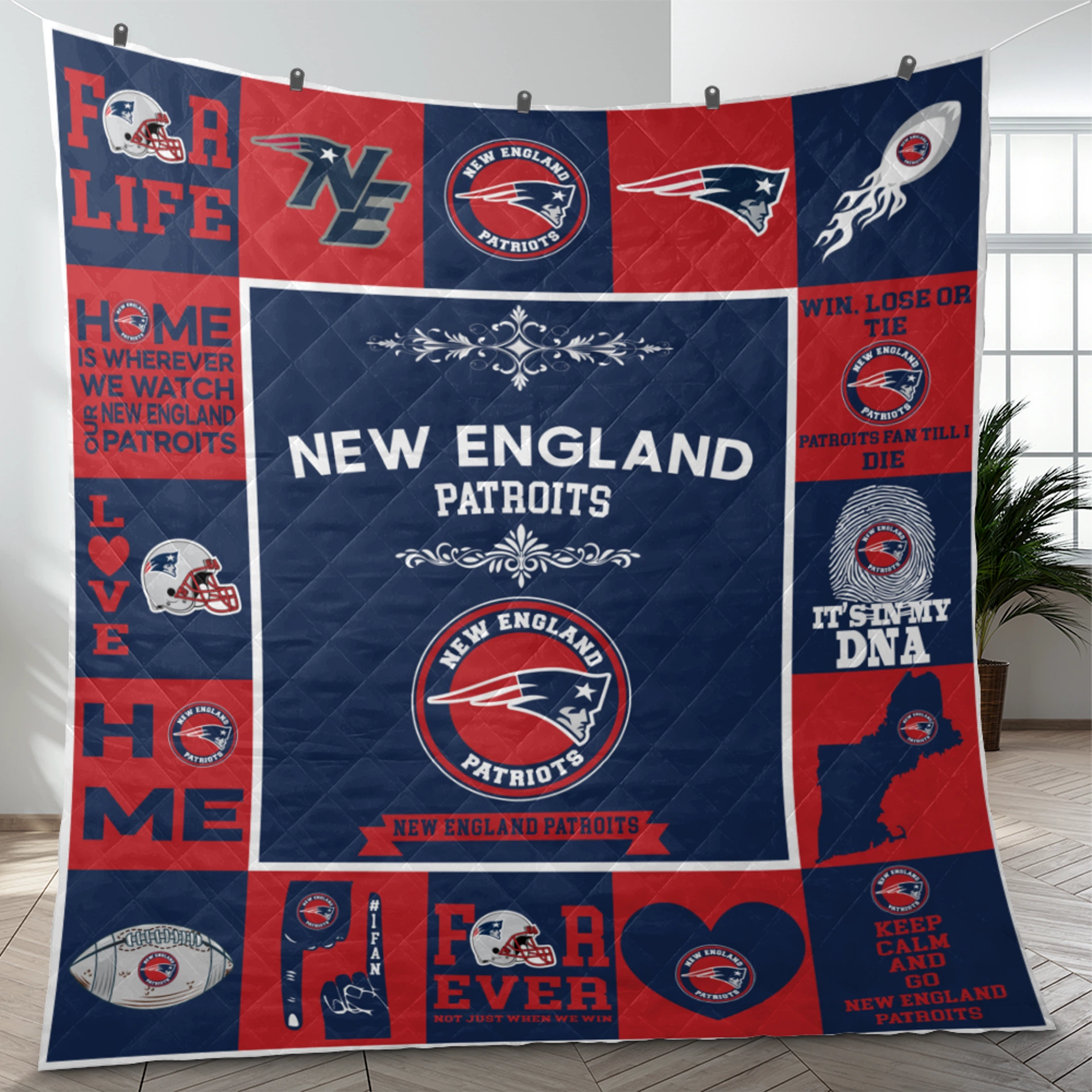 New England Patriots Fan Pride Quilt Blanket - Image 3