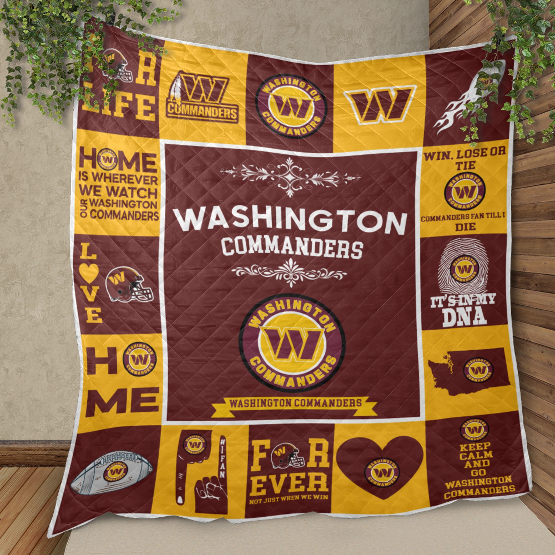 Washington Commanders Fan Pride Quilt Blanket - Image 2