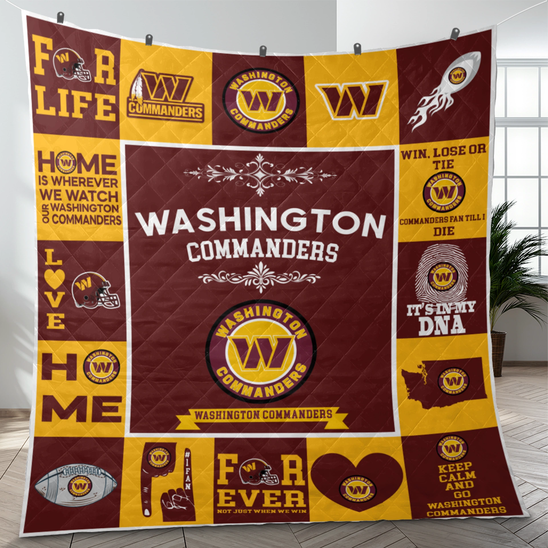 Washington Commanders Fan Pride Quilt Blanket - Image 3