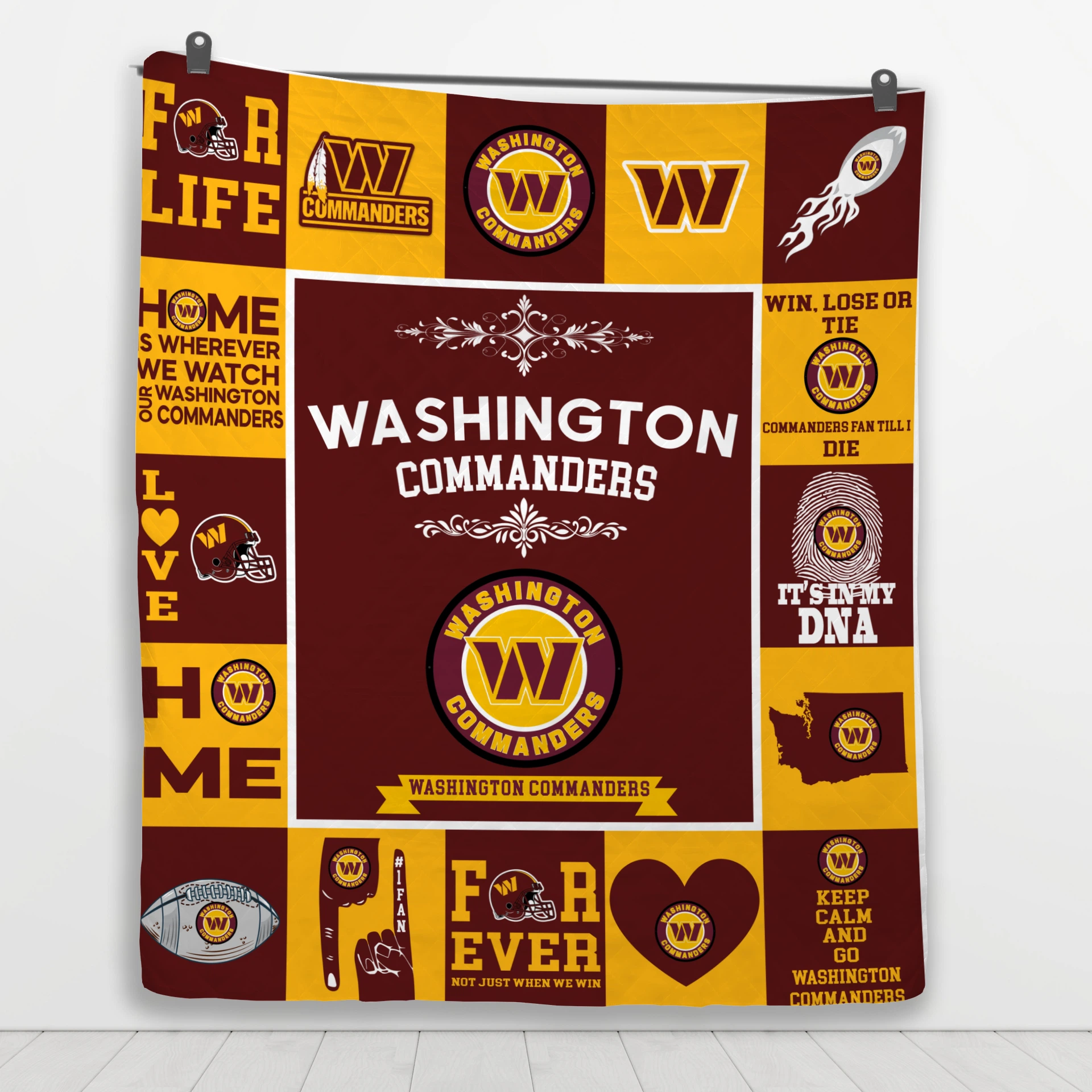 Washington Commanders Fan Pride Quilt Blanket - Image 4